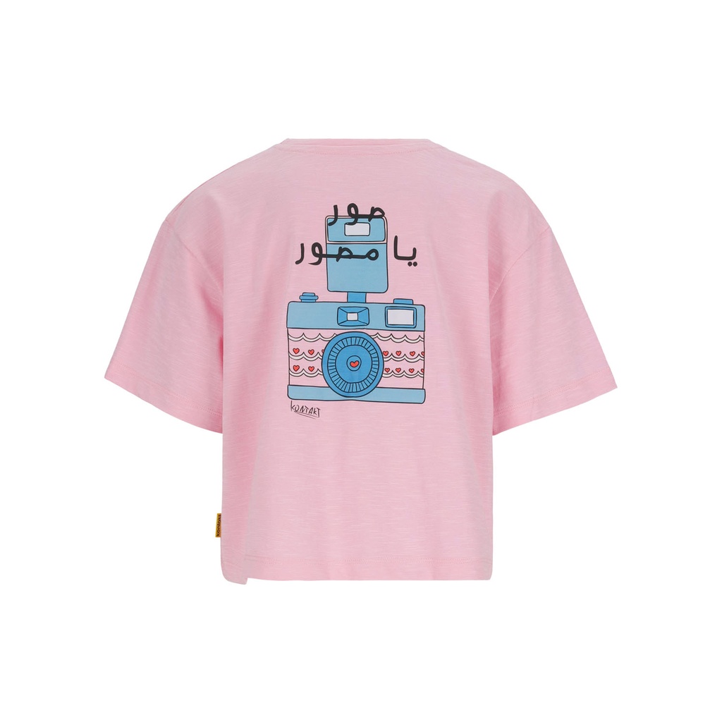 T-shirt sur taille fille manches courtes صور يا مصور