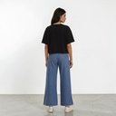 Sweat cropped femme manches courtes avec broderie