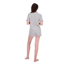 Pyjama chemise et short femme manches courtes avec pipping