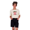 Pyjama fille t-shirt crop et short POP CORN
