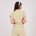 Chemise cropped femme avec nœud en jeans - TAHANI