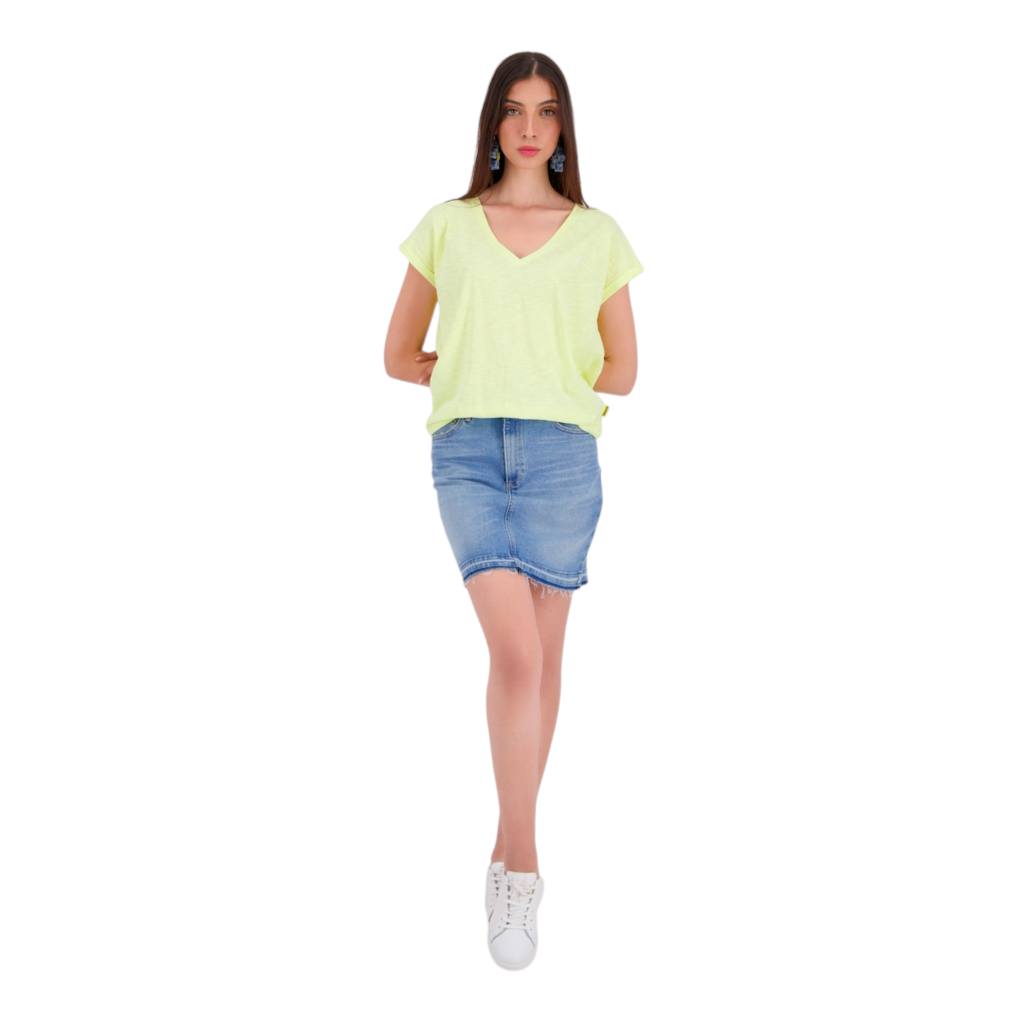 T-shirt femme manches courtes col V