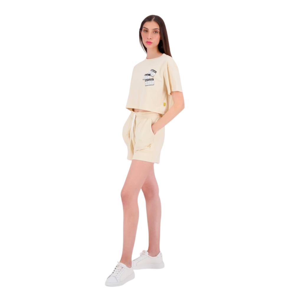 T-shirt crop femme manches courtes WARNING