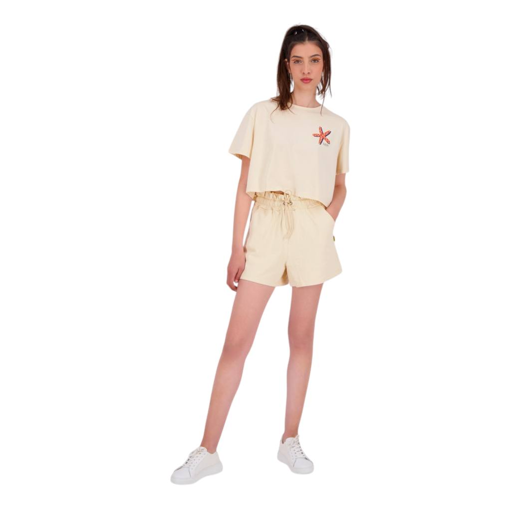 T-shirt crop femme manches courtes ETOILE DE MER ET PERLE