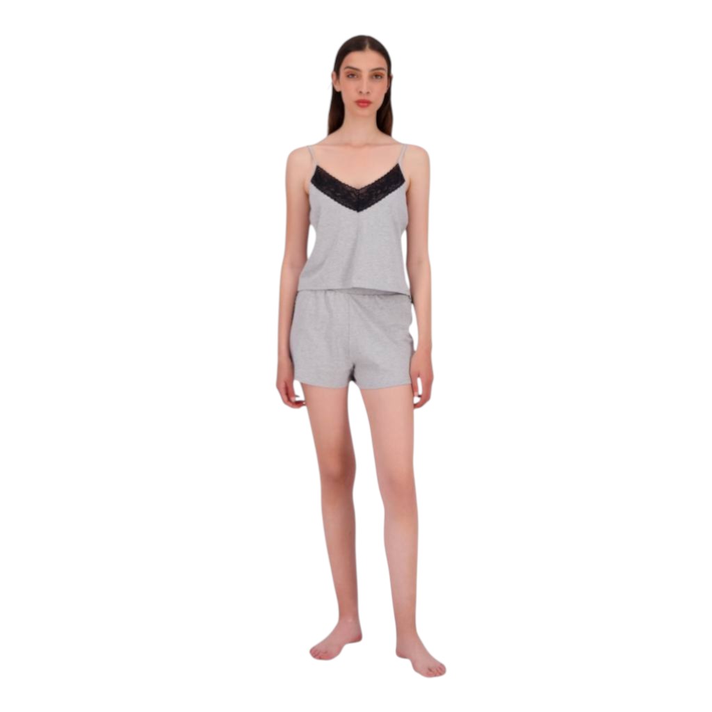 Ensemble femme bretelle et short avec dentelle fine