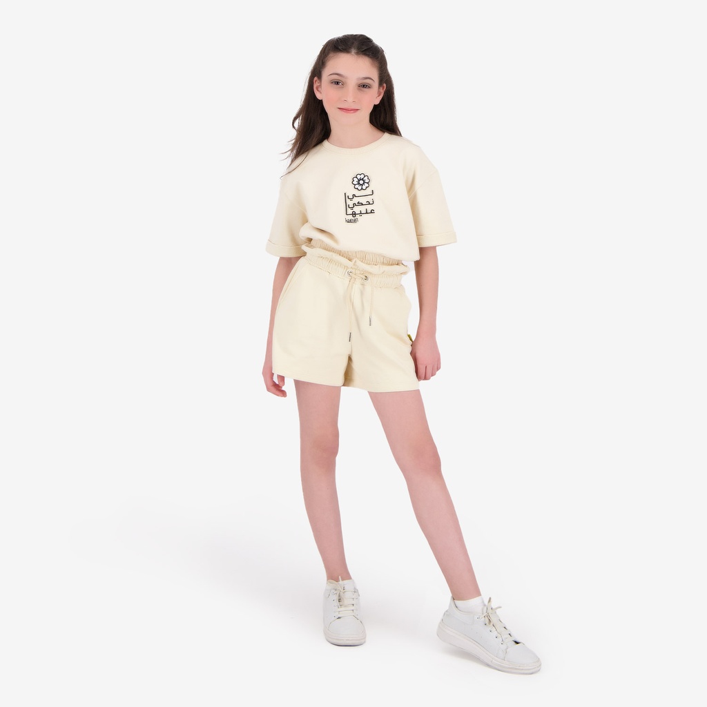 Short paperbag fille en molleton