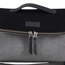 Pochette avec bandouliere en jeans et cuir