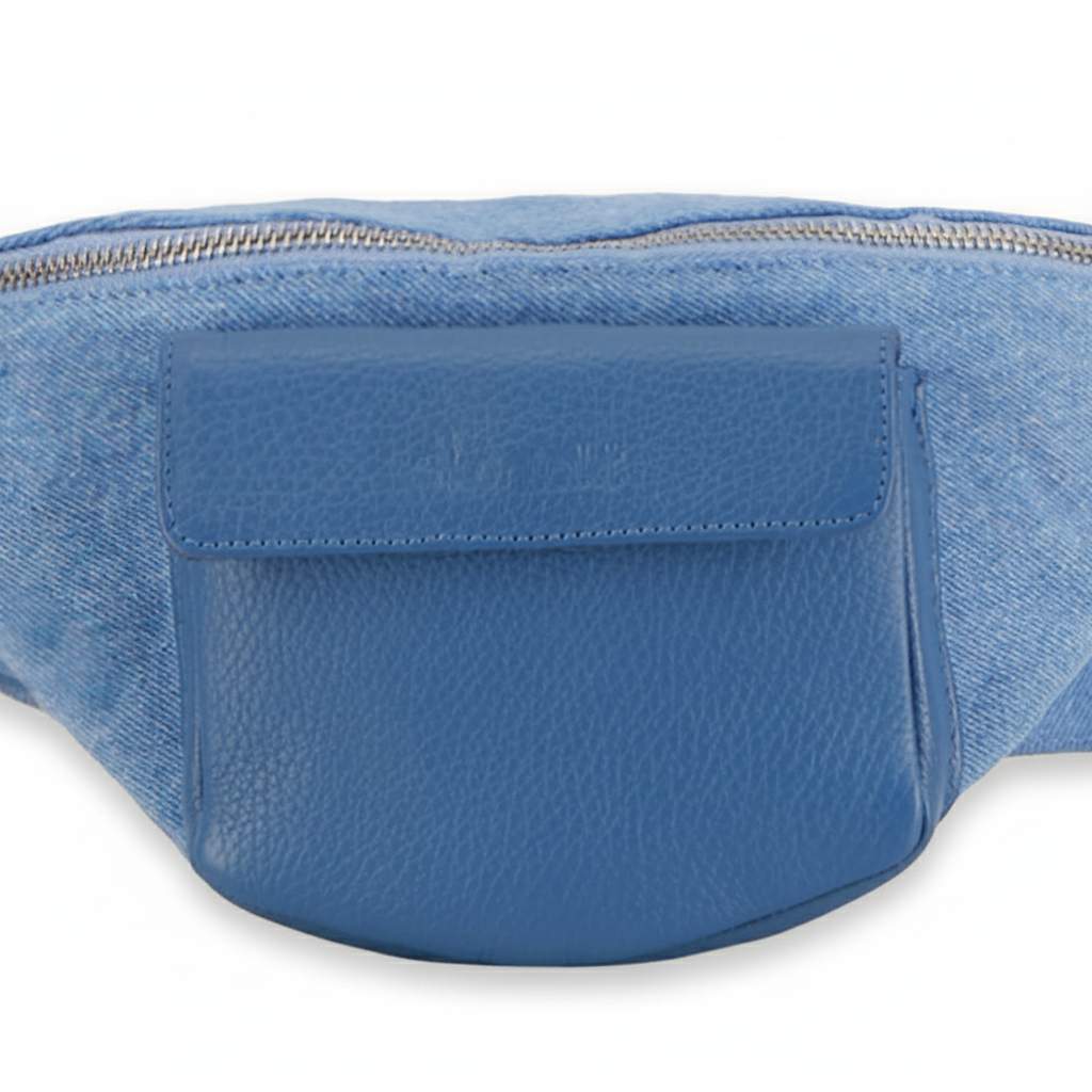 Sac banane en jeans et cuir