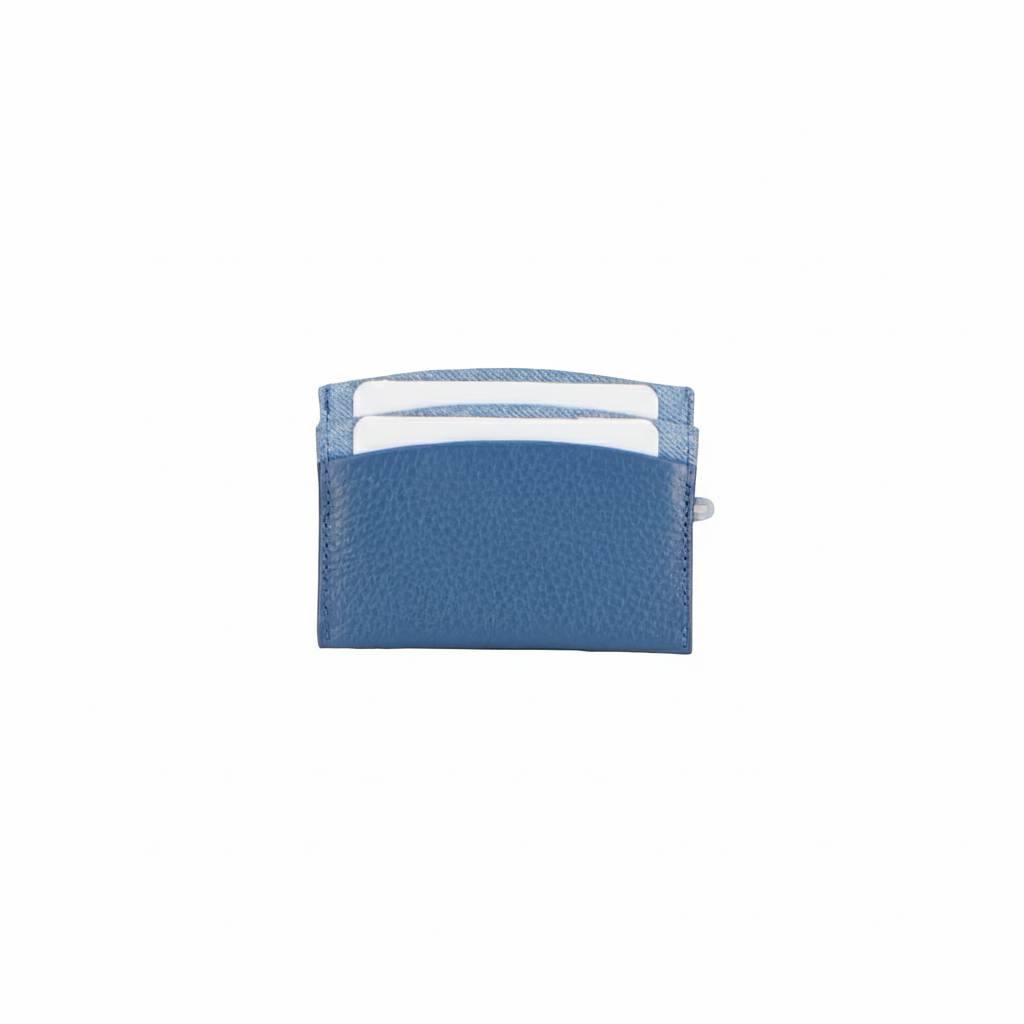 Porte carte en jeans et cuir
