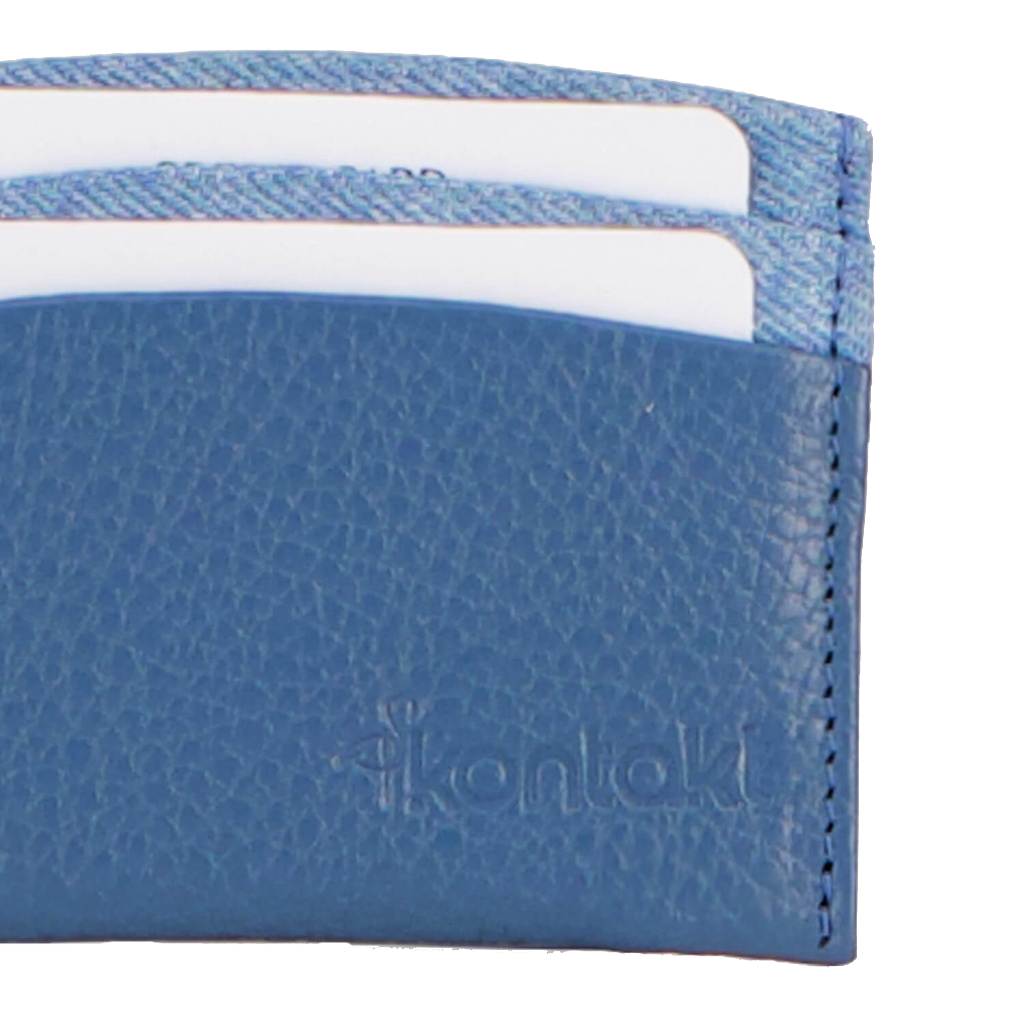 Porte carte en jeans et cuir