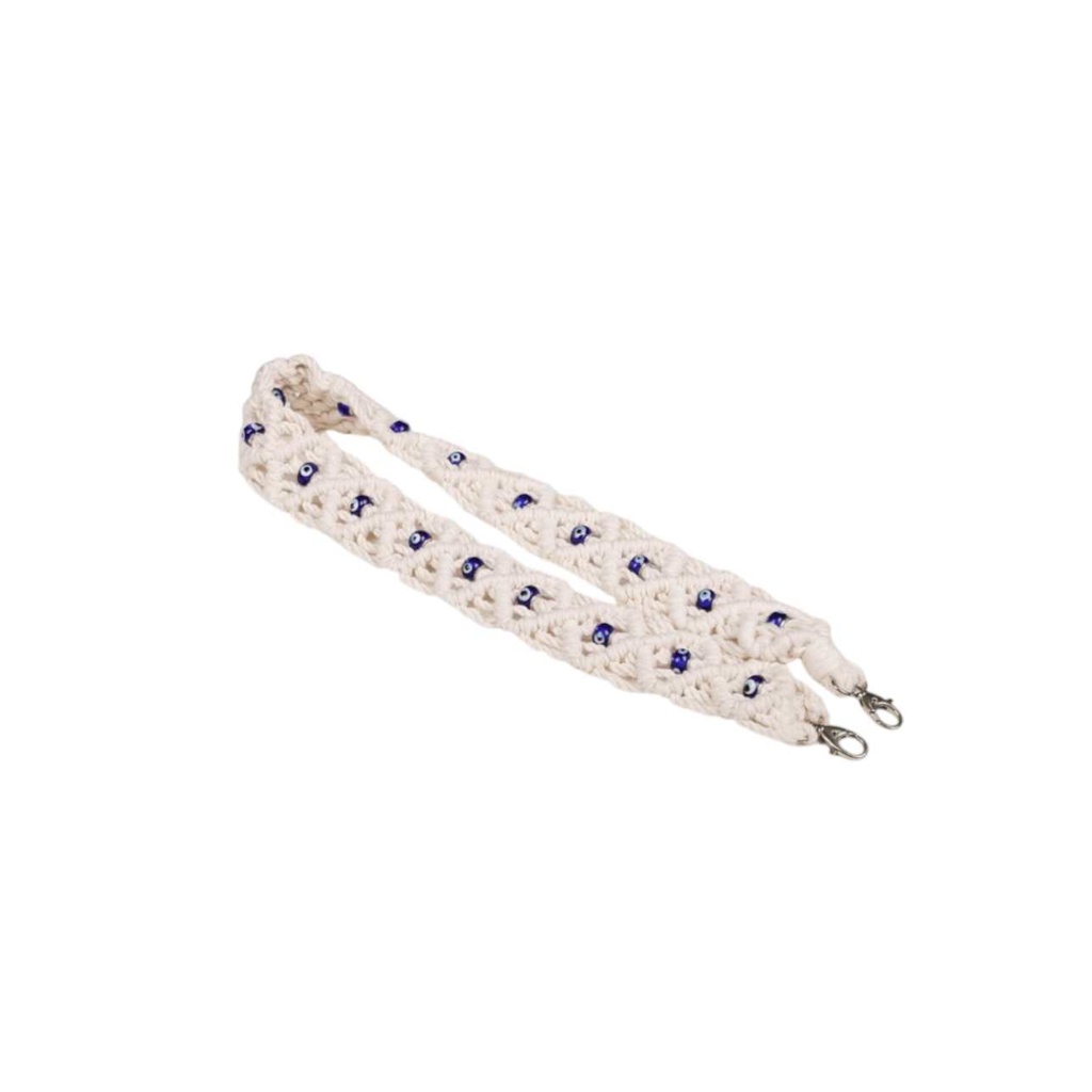 Bandoulière macramé  avec perles en verre