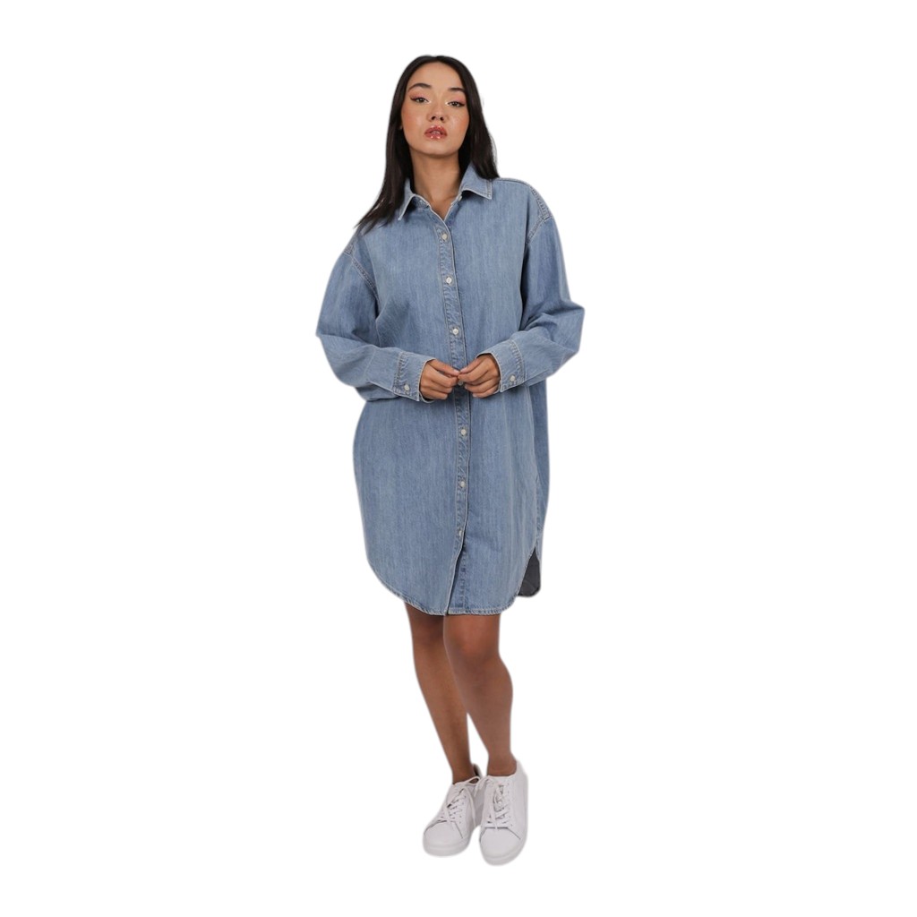 Robe chemise femme en jeans-CHANEZ