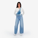 Super Straight jeans femme avec braguette décalé- SARRA 2.0