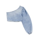 Top femme asymétrique en jeans - TAHIYA