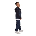 Veste unisexe en jeans avec manches et capuche en molleton
