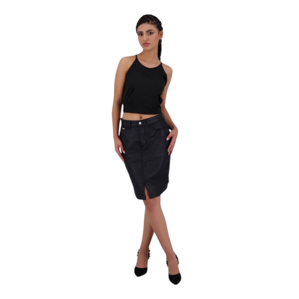 Jupe mini femme effet cuir- MIRA