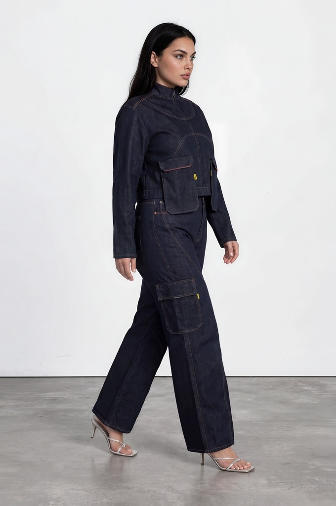 Cropped jacket oversized unisexe  en jeans Selvedge And Raw Look TNFW