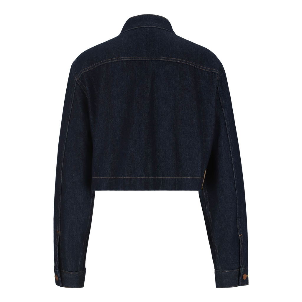 Cropped jacket unisexe selvedge avec fermeture décalée en jeans Selvedge And Raw Look - TUNIS FASHION WEEK 2024