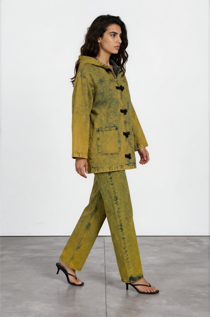 Workwear Kachabya unisexe en jeans Heavy Used Effect - TUNIS FASHION WEEK 2024