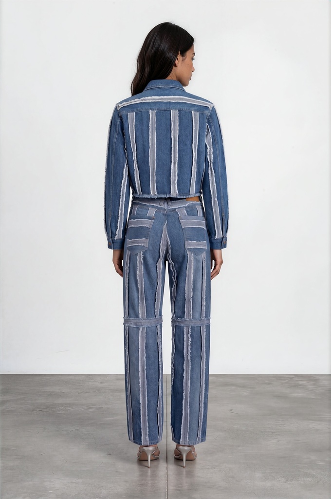 Veste bi-couleurs oversized unisexe en jeans UPCYCLING METHODS TNFW