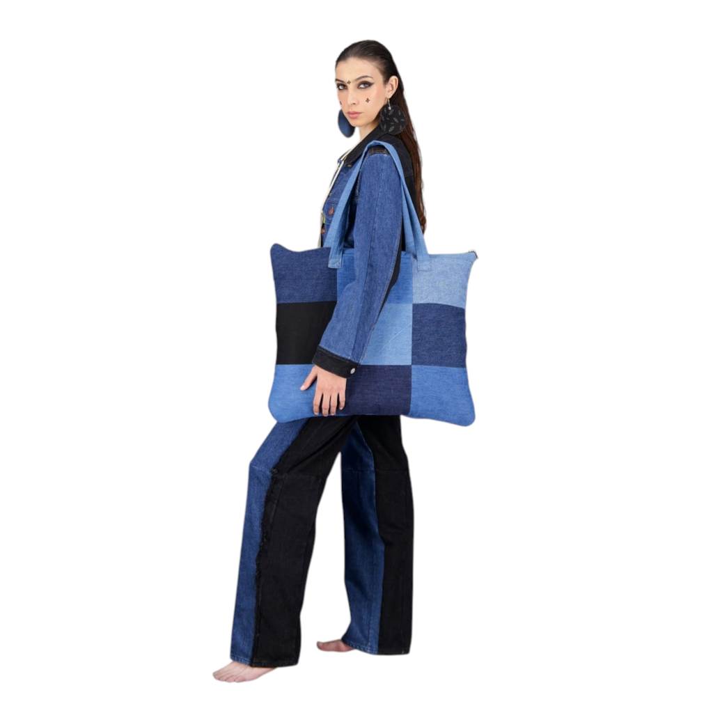 Coussin & Tote bag format 60/50 en jeans Modular TNFW