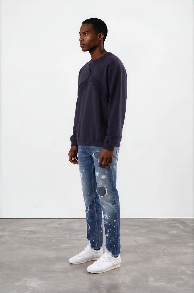 Sweat unisexe oversized avec déchirure  Heavy Used Effect - TUNIS FASHION WEEK 2024