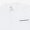 T-shirt homme manches longues col tunisien  et poche passepoilée