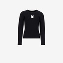 T-shirt côtelé fille manches longues  avec cut out lapin