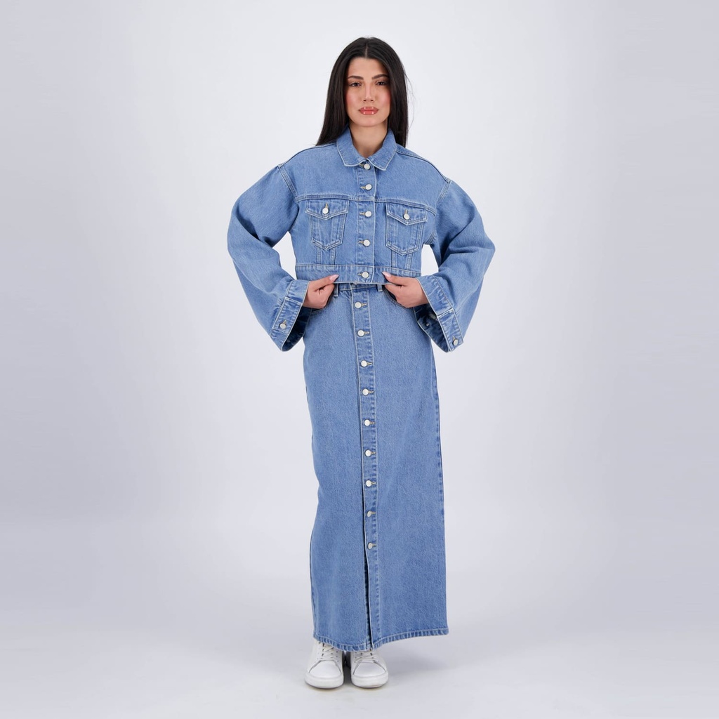 Cropped jacket femme avec manches larges en jeans - KINDA 2.0
