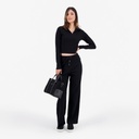 Polo côtelé femme manches longues