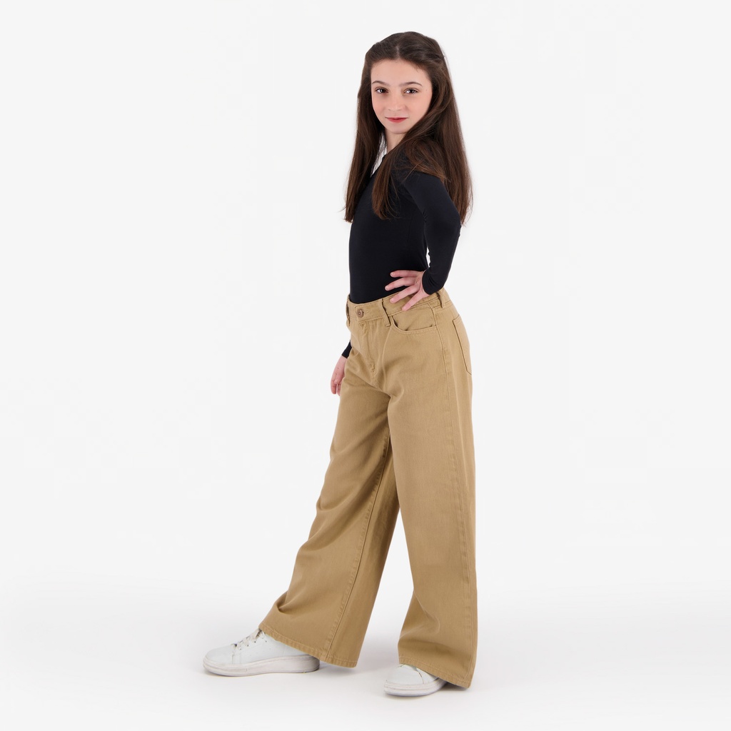 Wide leg fille en jeans