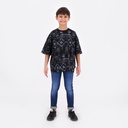T-shirt oversized unisexe enfant manches courtes imprimé all over