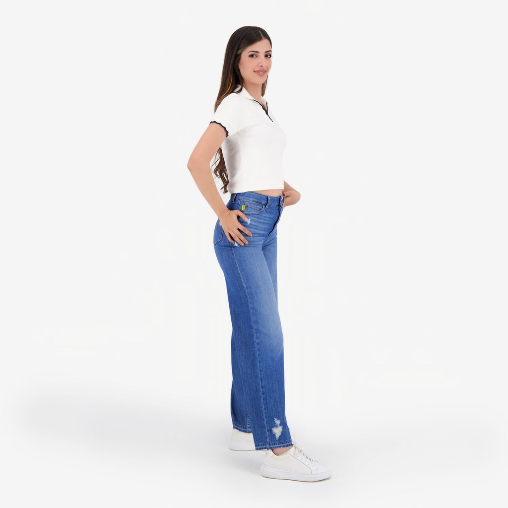 Polo côtelé femme manches courtes
