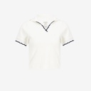 Polo côtelé femme manches courtes