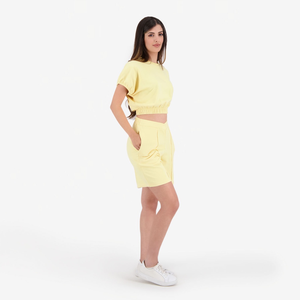 Short femme avec bande à la taille croisée