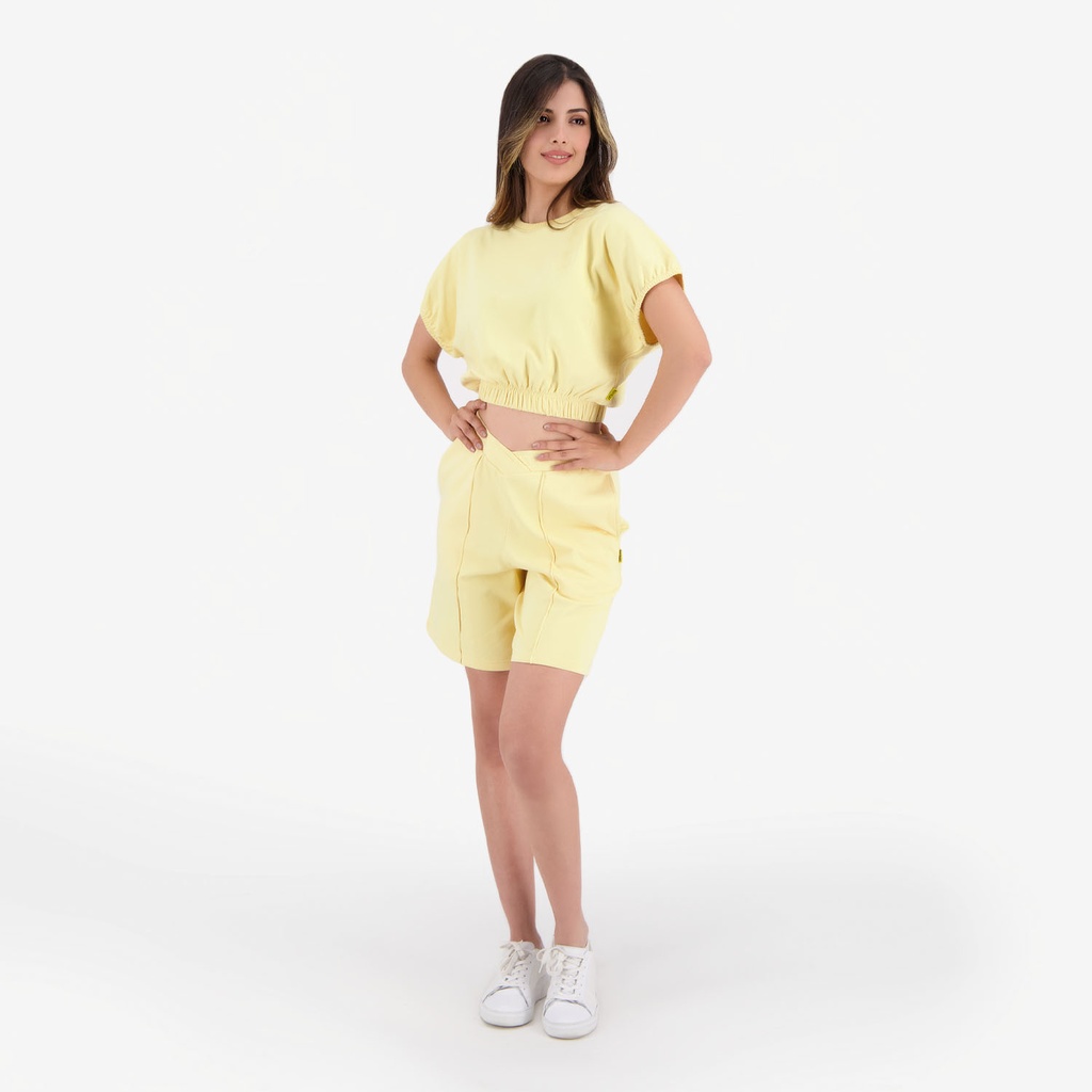 Short femme avec bande à la taille croisée