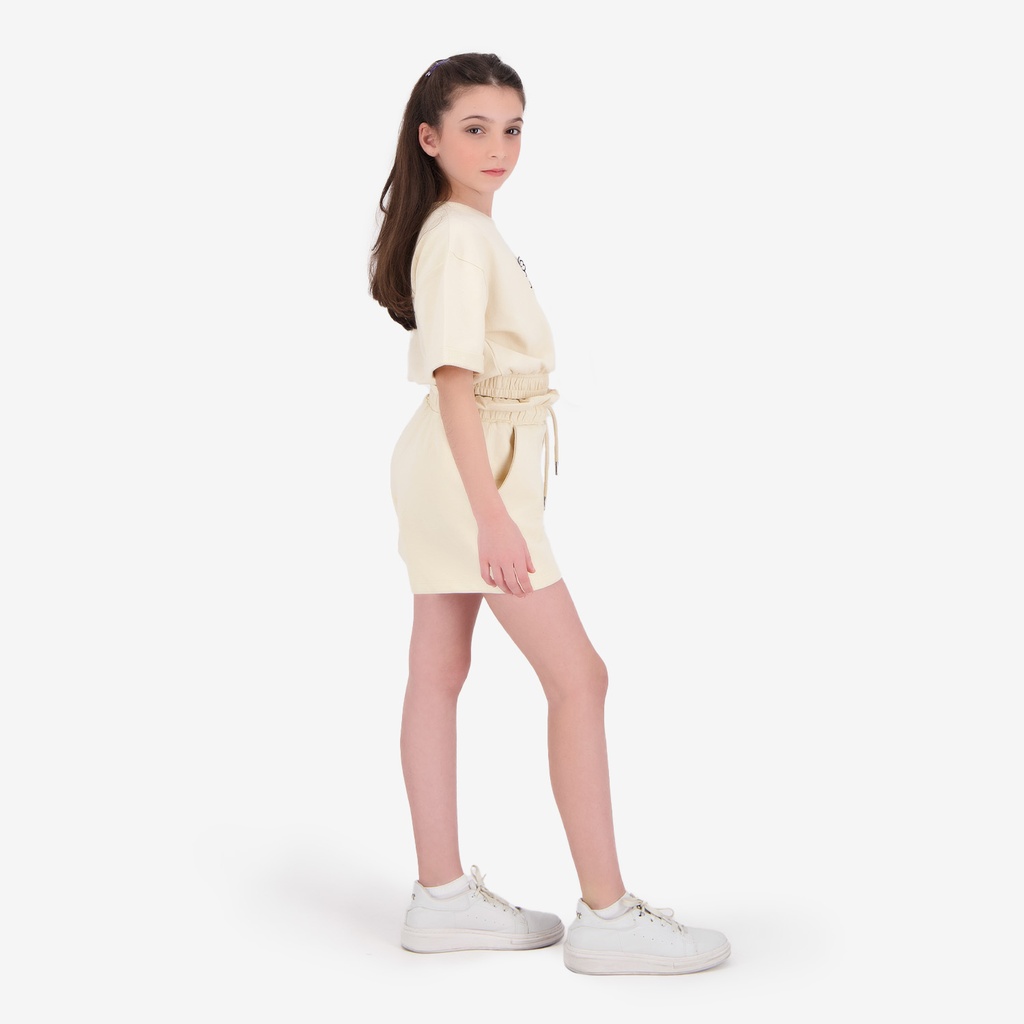 Sweat crop fille manches courte   الوردة لي نحكي عليها