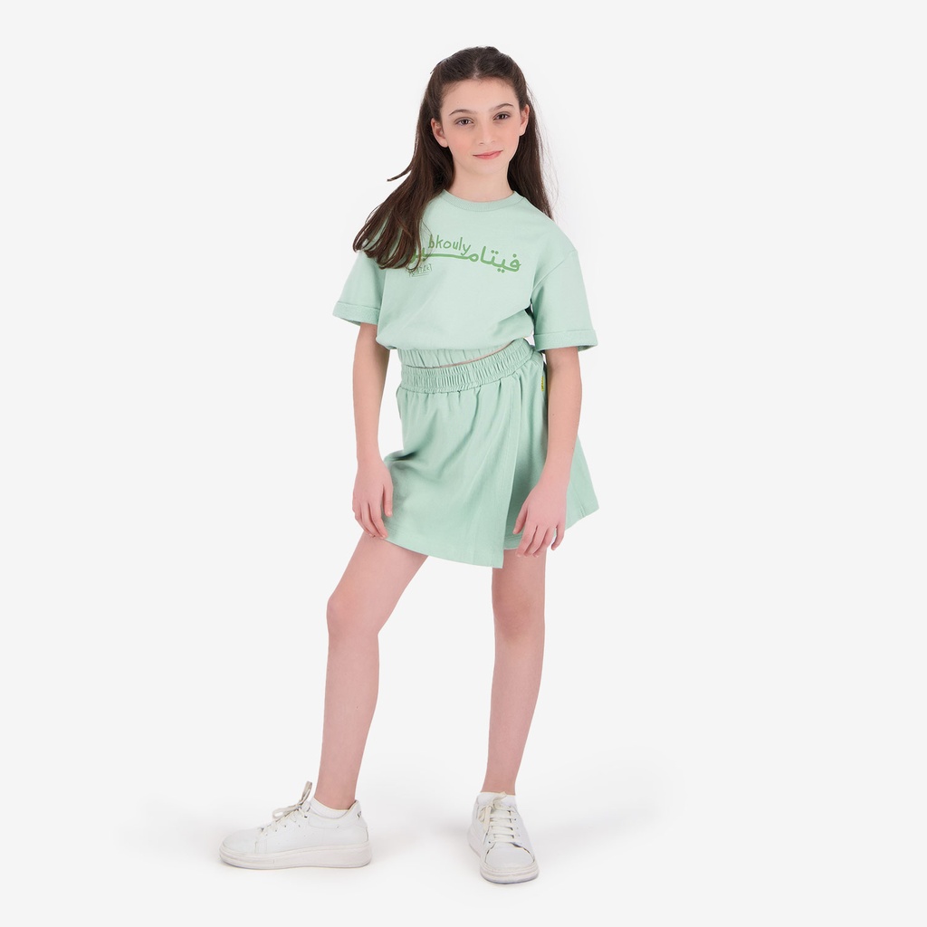 Sweat crop fille manches courtes  bkouly فيتامين