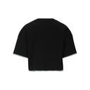 Sweat sur taille fille manches courtes  avec galant contrasté