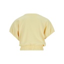 Sweat crop fille manches courtes avec détail elastique