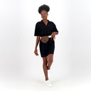 Robe femme manches courtes avec col chemisier