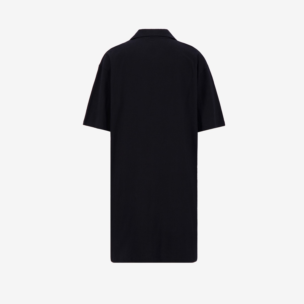 Robe femme manches courtes avec col chemisier