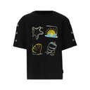 T-shirt fille manches courtes avec boutons pression  COQUILLAGES
