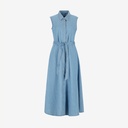 Robe chemise fluide femme sans manche en jeans- CYLINE