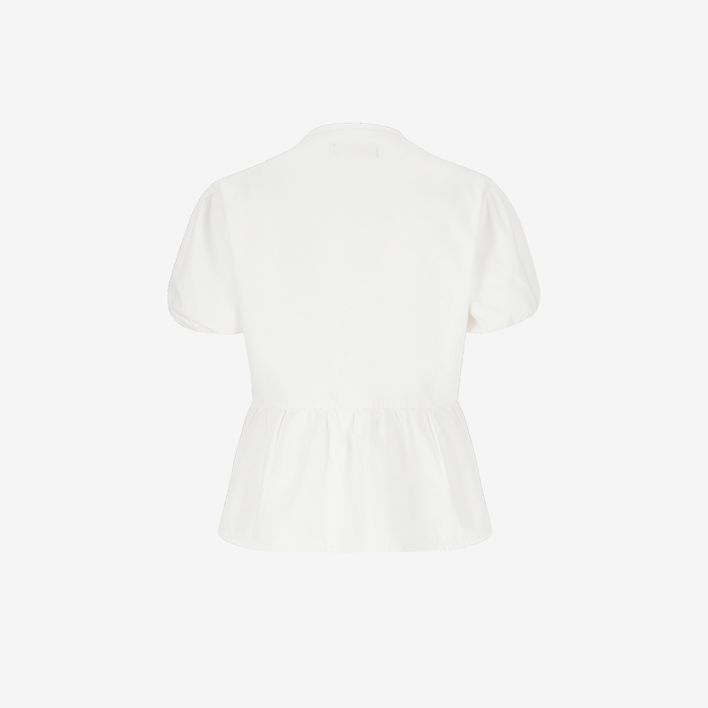 Blouse femme manches bouffantes avec noeuds sur le devant-TASNIM