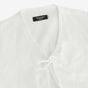 Blouse femme manches bouffantes avec noeuds sur le devant-TASNIM