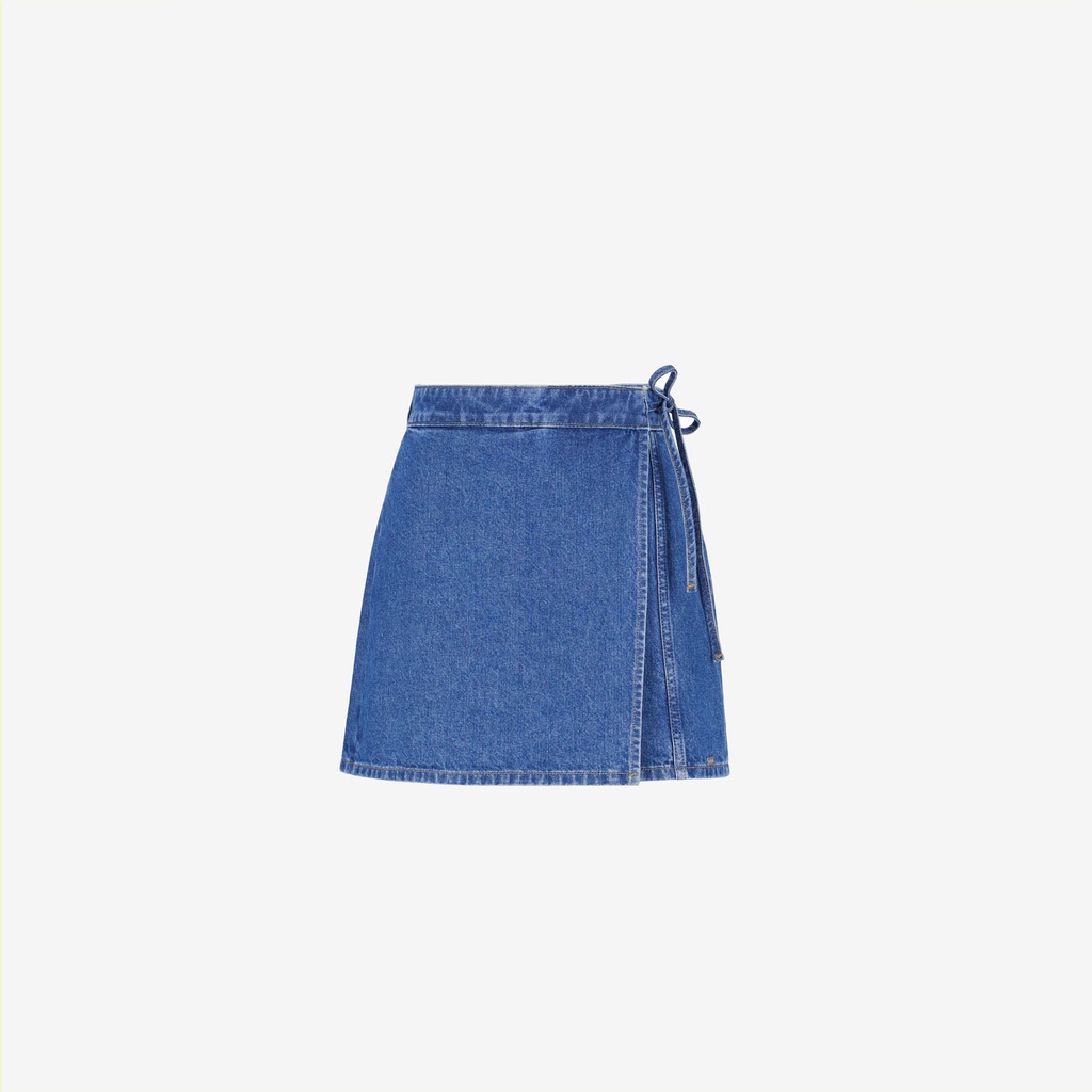 Skort fIlle avec noued en jeans