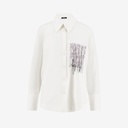 Chemise femme avec poche plaquée en chaine & trame