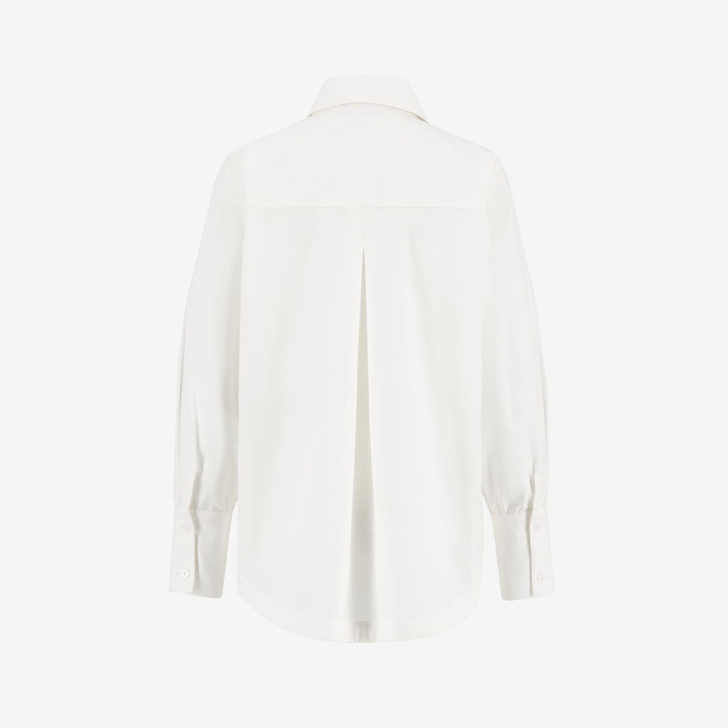 Chemise femme avec poche plaquée en chaine & trame