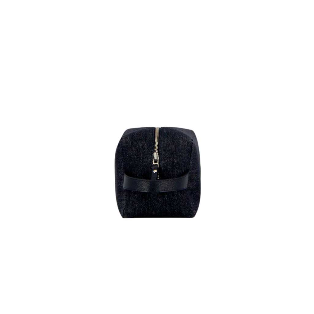 Trousse de toilette homme en jeans et cuir